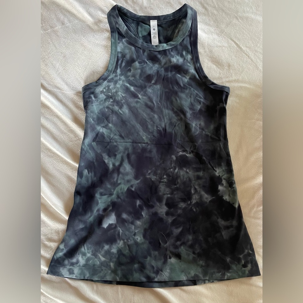 Lululemon Align Racerback Waist-Length Tank Yoga - Turquoise Tie-Dye NWOT